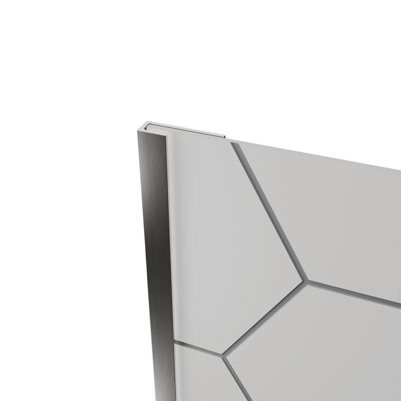 White and Gray Hexagon 60" x 36" x 80" Shower Wall Surround with Nickel Trim