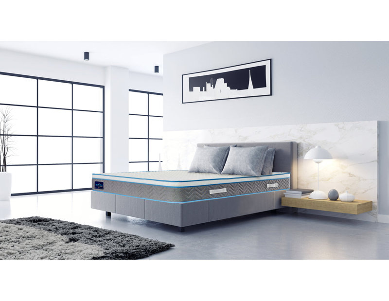 Winksleep Light Blue Euro Top Mattress, Medium-Firm with Pocket Springs , Small Double (4')