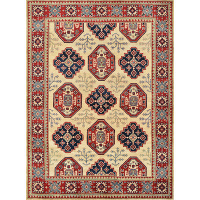 Neldon One-of-a-Kind Rectangle 4'10" X 6'6" New Age Wool Area Rug in Beige/Red