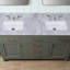Plateau de meuble-lavabo en pierre de marbre 60 po avec lavabo