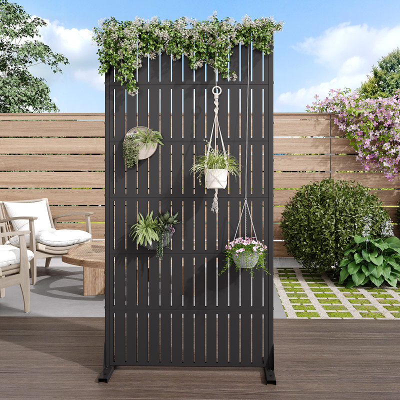 Paravent d'extérieur 72 po, H 72 po x l 35 po x P 16 po, Noir