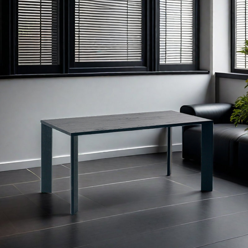 Table de salle à manger Skelsmergh, Noir, H 29,5 po x L 63 po x l 31,5 po