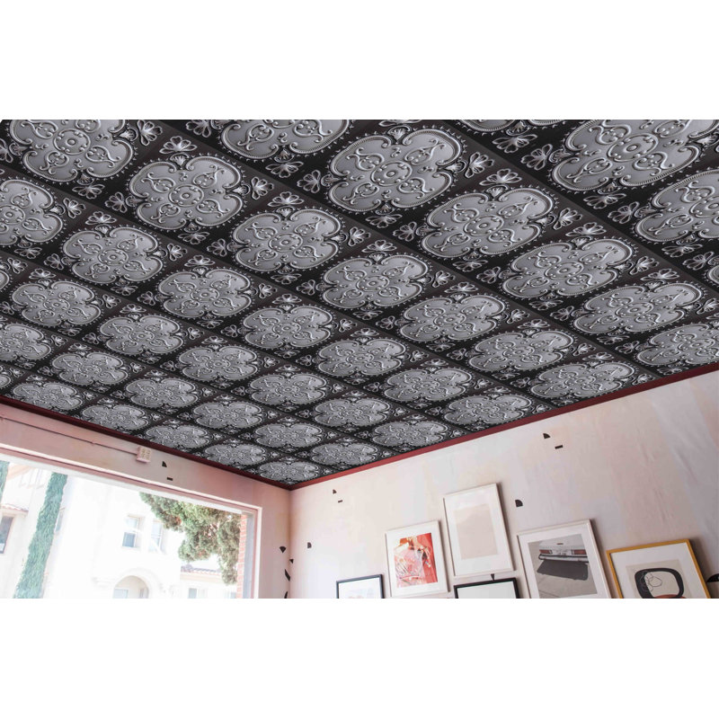 Carreau de plafond en PVC argenté 2 pi x 2 pi Falkirk Perth