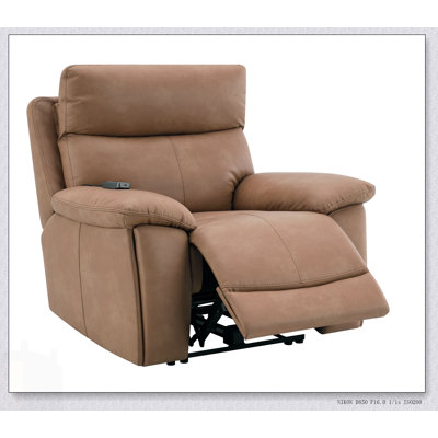 Fauteuil inclinable électrique en cuir Avis Chavis brun avec port USB, appui-tête électrique et soutien lombaire pour un confort ultime