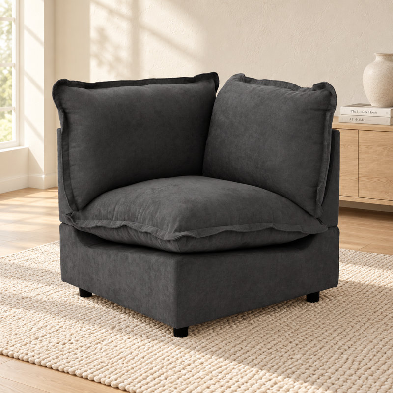 Chaise rembourrée moderne en tissu Conner, Gris