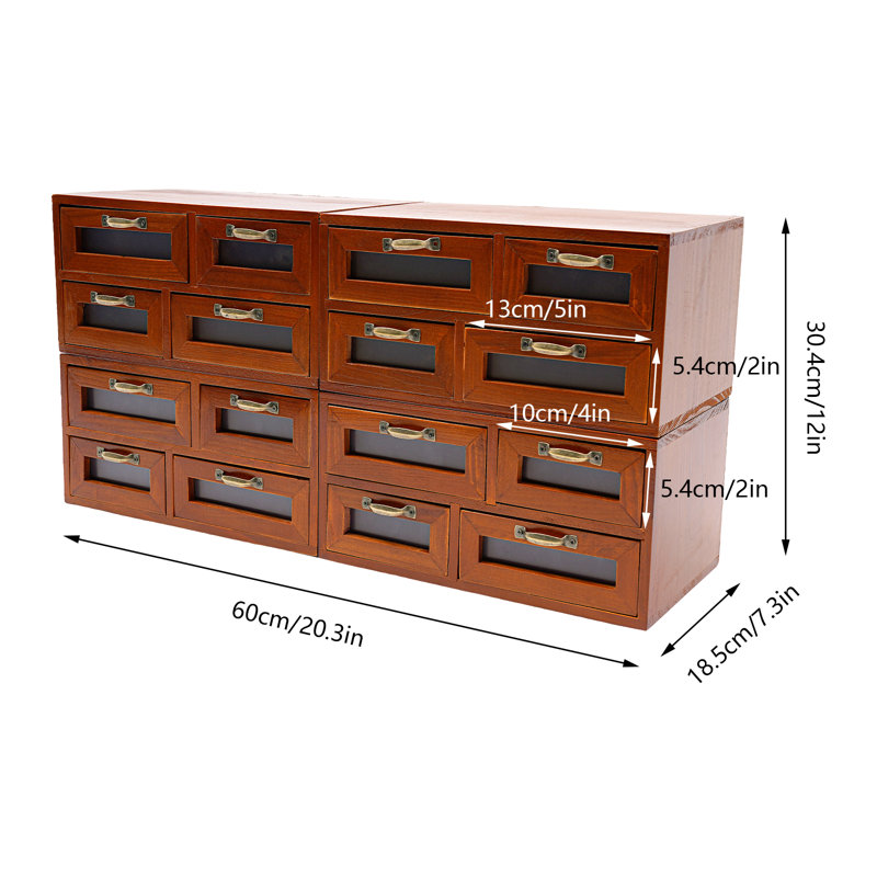 Wooden Storage Box Desktop Drawer Organizer