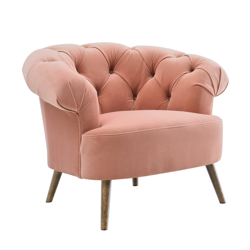 Upholstered Armchair, Blush Pink