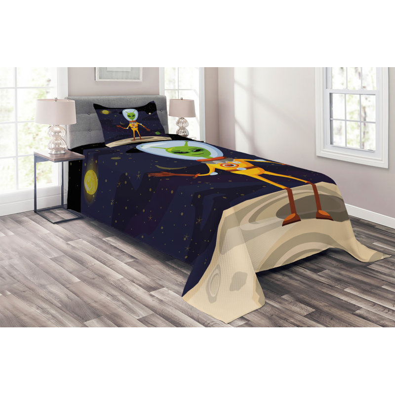 Polyester Coverlet, Twin Bedspread + 1 Sham