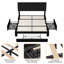 Bed Frame With Diamond Tufted Headboard, PU Leather Platform Bed With Storage Drawer, Wooden Slats Support, No Box Spring Needed, Easy To Assembly-284535231