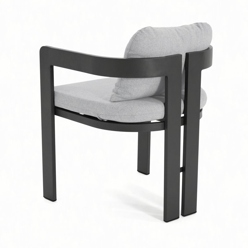 Chaise de patio d'extérieur en aluminium Pula, ensemble de 2 avec coussins