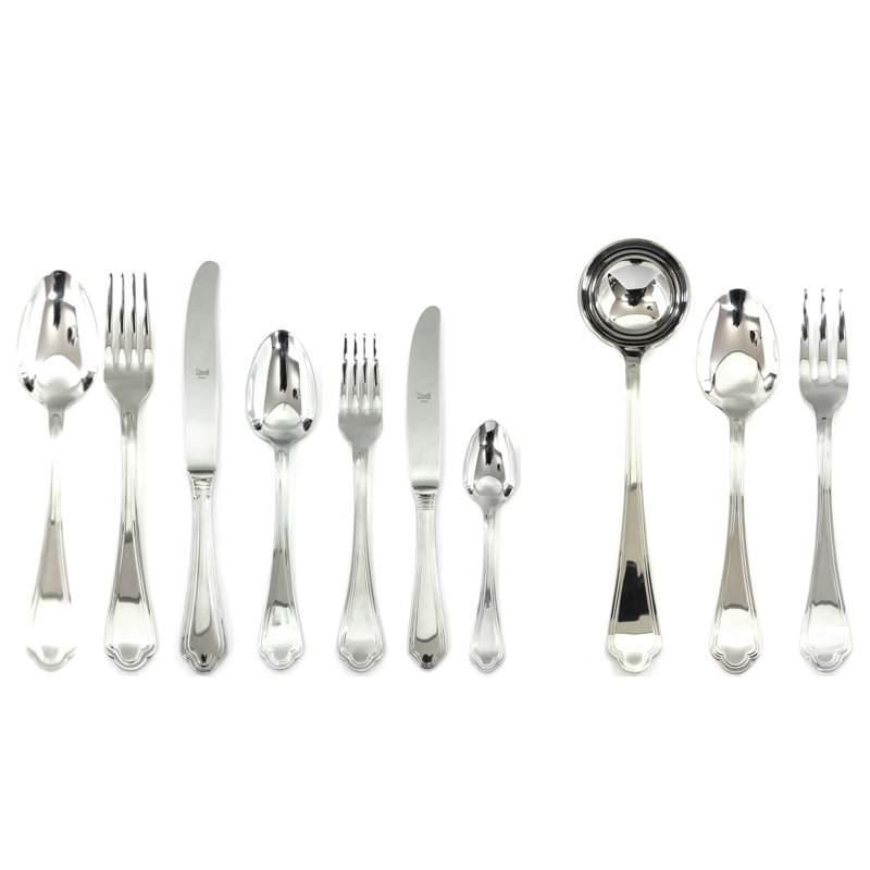 Leonardo Flatware Set with H/H Knives - 87 Pieces - Stainless Steel