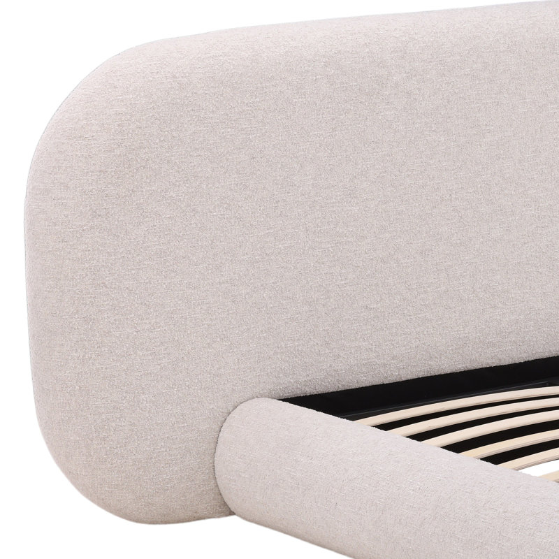 Ringo Upholstered Platform Bed, Kaia Snow, Queen, King