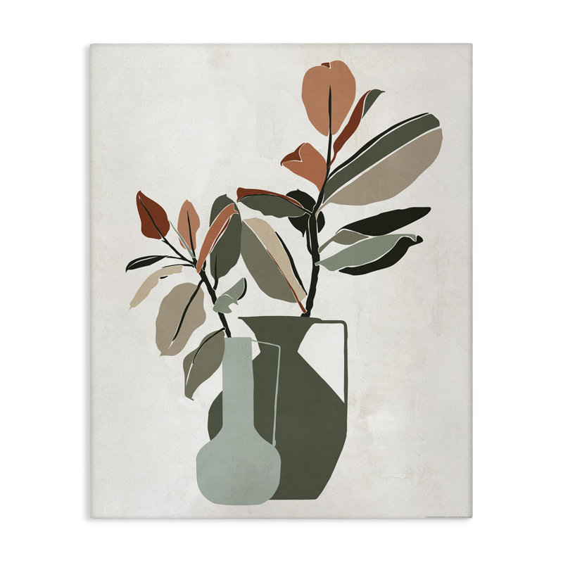 «Green Neutral Palette Plants», art mural sur toile par Reinders, H 30 po x l 24 po