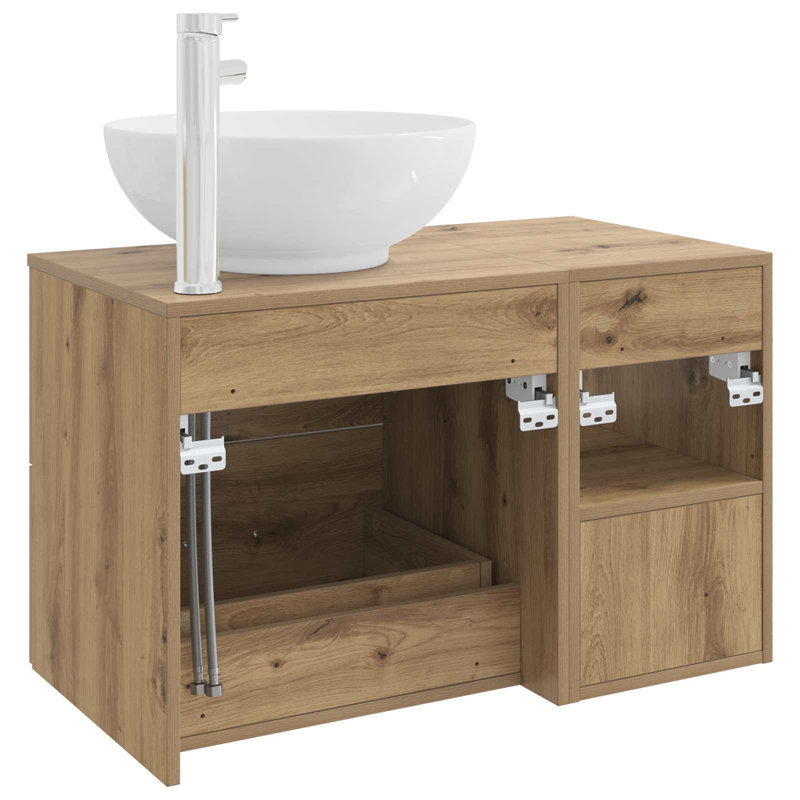 Vanity & Mirror Set, Artisan Oak