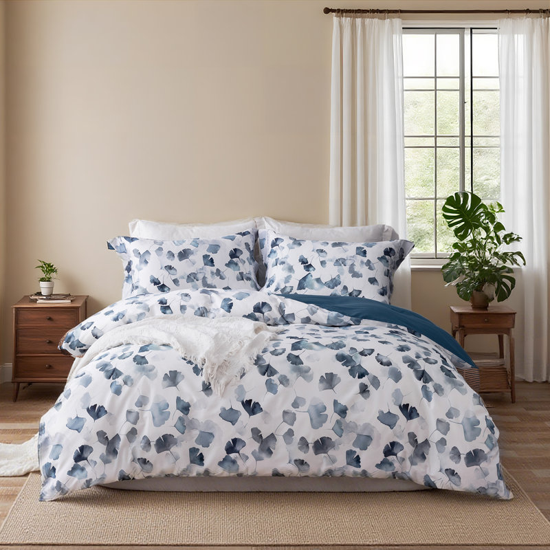 Lunaria 100% Long-Staple Cotton Duvet Cover Set Kovasi Pattern Printed Comforter Cover 3Pcs, Ultra Soft & Breathable Bedding Set