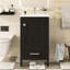 Meuble-lavabo de 20 pouces avec assemblage facile, lavabo en céramique et tiroir à fermeture en douceur pour une installation rapide. Portes compactes, tablette de porte double couche