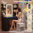 Vanity Desk with Drawers and Shelves, Makeup Vanity Desks with Power Strip, Mirror and Lights-1694731247