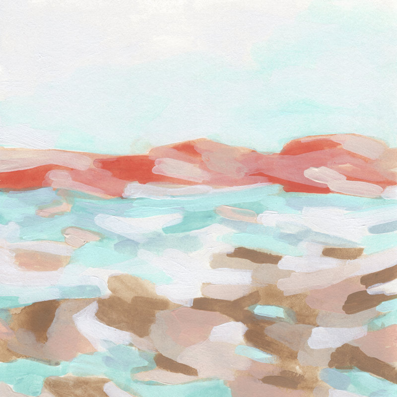 Coral Coast I by June Erica Vess - Wrapped Canvas Painting, 30cm H x 30cm W x 3.8cm D