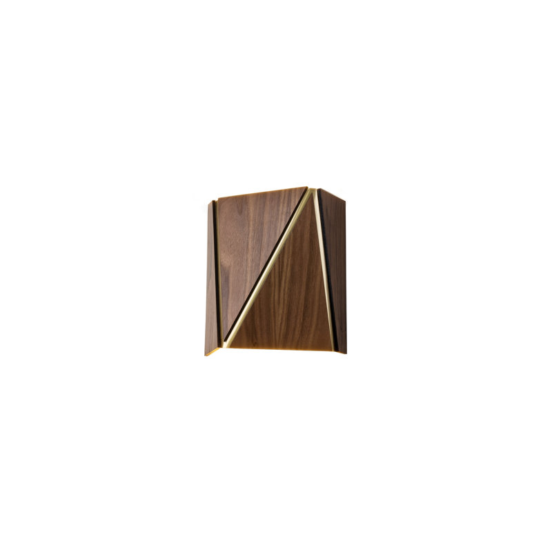 Calx 1 - Light LED Flush Mounted Sconce, Walnut/Brushed Brass, 3500K (Cool)