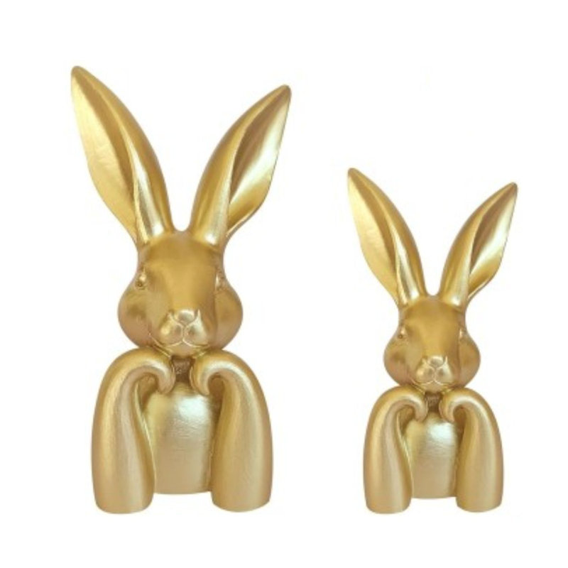 Mini Resin Golden Bunny Easter Decorations