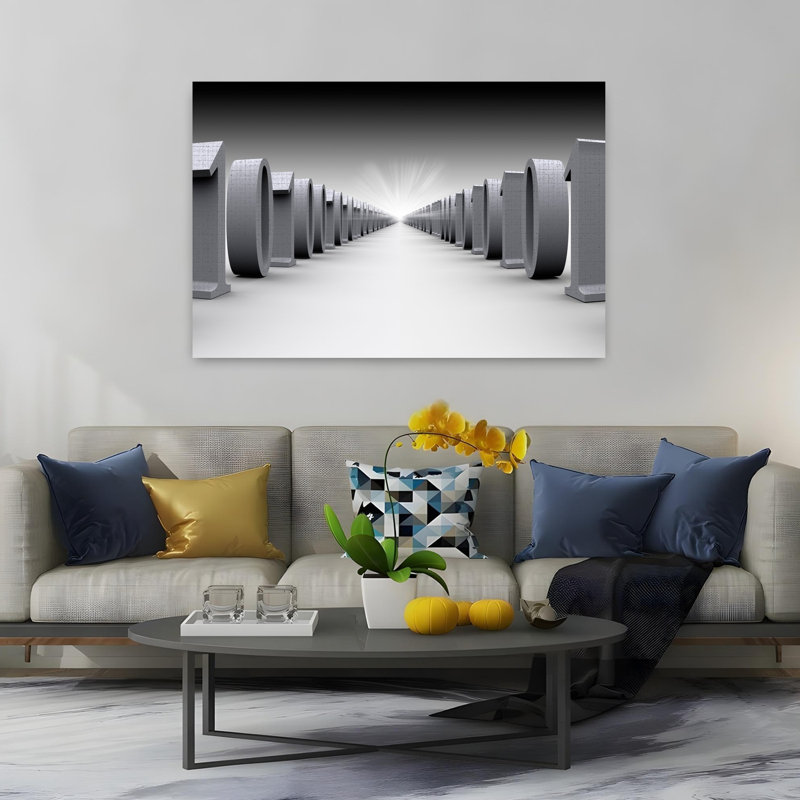 Chiffres binaires dans une rangée d'art moderne abstrait, H 40 po x l 60 po