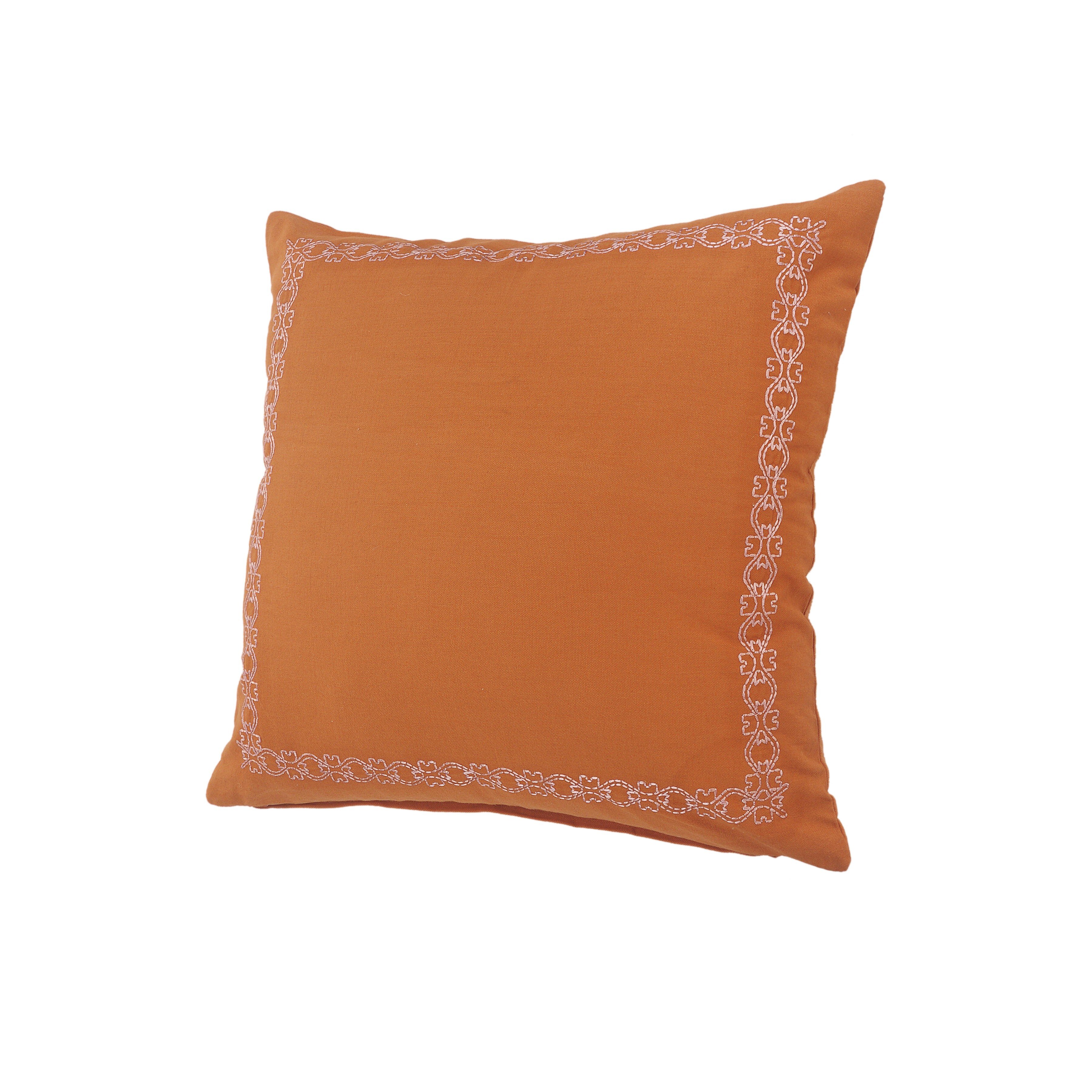 Cairon Embroidered Cotton Throw Pillow