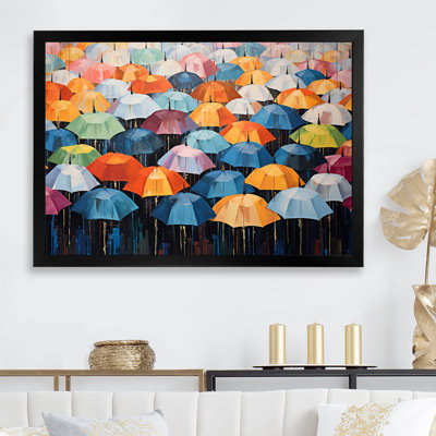 «Rainbow Umbrellas Collage I», reproduction sur toile