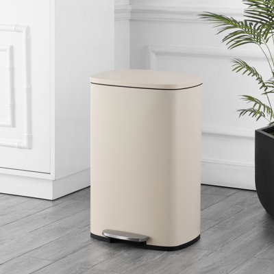 Steel Step On Kitchen Trash Can - 13.2 Gallons
