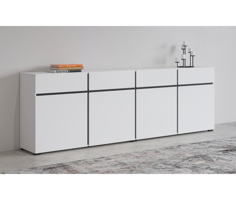 Ahlia 225cm Sideboard, White