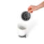 Toilet Brush With Drainage Holder Set,Flex Silicone Anti-Clog Anti-Drip Brush Head, White/Grey Colour With Stainless Steel Handle, 1-Pack With Diatomite Drying Pad