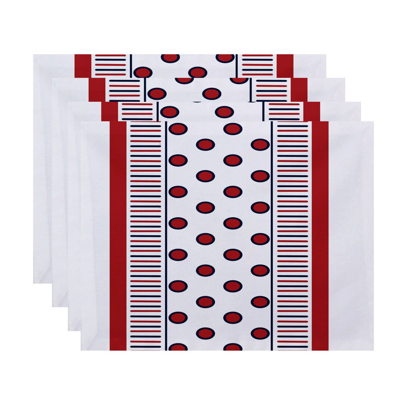 Ferrier Polyester Geometric Rectangle Placemat, Red