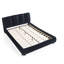 Structure de lit tapissier pour grand lit, style minimaliste moderne avec tête de lit éponge compressée dodue, velours brillant et repose-pieds robuste, matelas non inclus - noir-130811320-130811321