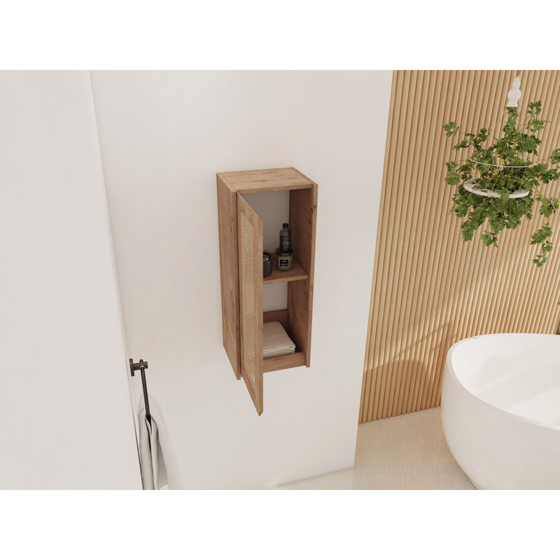 12" Bathroom Side Cabinet,Soft Close Doors,Float Mounting Design (KD-Packing)