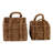 Anapos Handwoven Water Hyacinth Basket Set of 2 in Natural with Handles