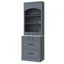 Garde-manger moderne de 83,7 pouces de hauteur, grande huche de cuisine autoportante avec plateau en faux marbre, armoire de présentation avec 5 tiroirs de rangement et tablette réglable, gris