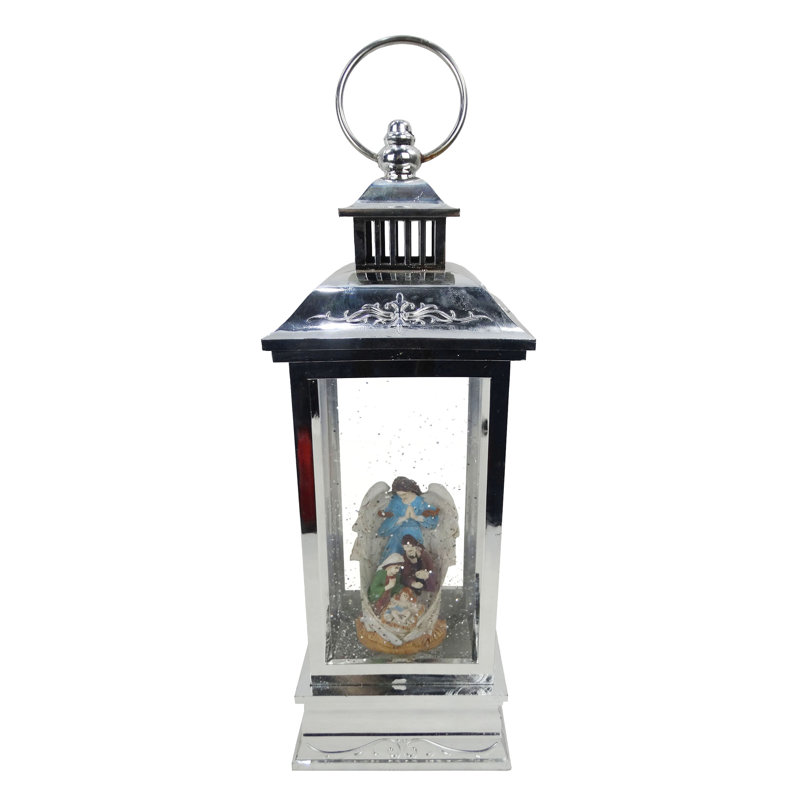 Angel Nativity Snowglobe with LED Light and Music
