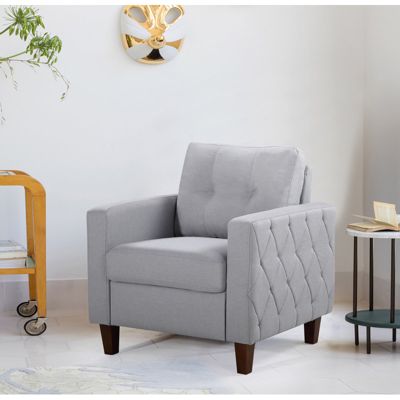 Castiglione Upholstered Armchair, Light Gray