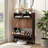 16 Pair Shoe Storage Cabinet with 2 Flip Drawers & 2 Storage Drawers Arched Fluted Design-1103647614