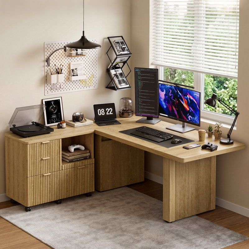 31.5cm Wide 4 -Drawer File Cabinet, Beige/Gold