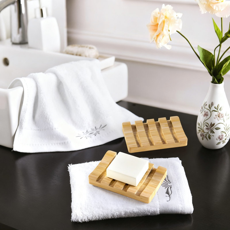 Porte-savon en bambou, 2 pièces (naturel)
