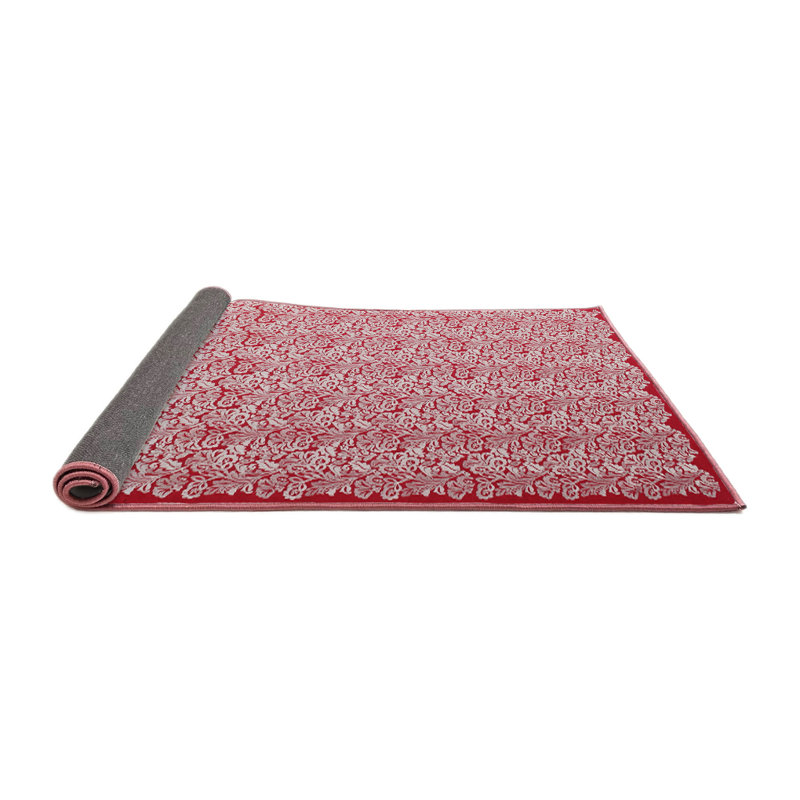 Tapis de zone rose/rouge contemporaine, Carré 8 pi