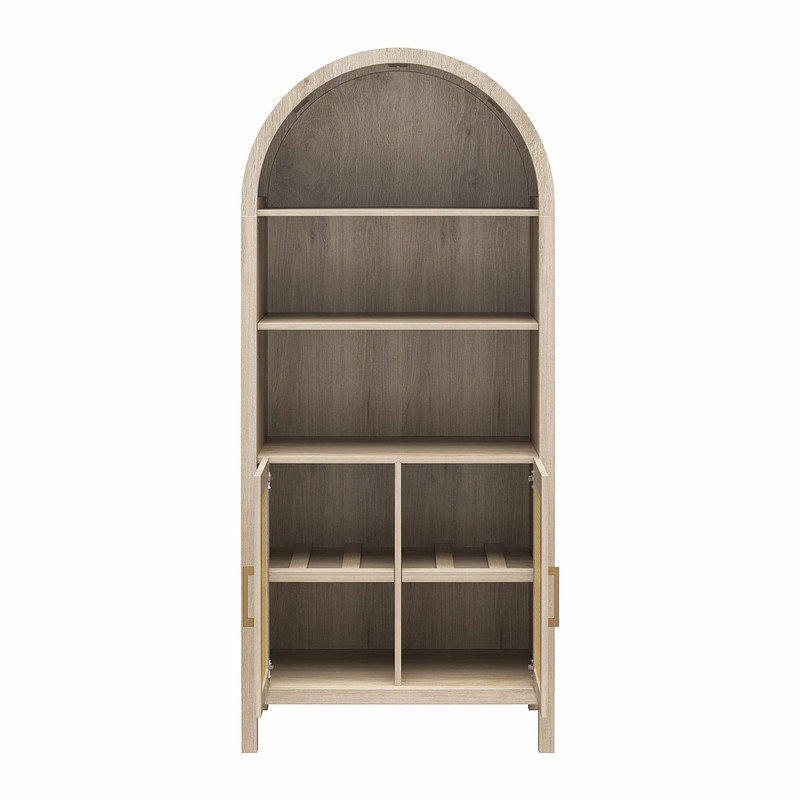 Armoire de rangement arquée Anaya au design élégant pour le salon et la chambre à coucher