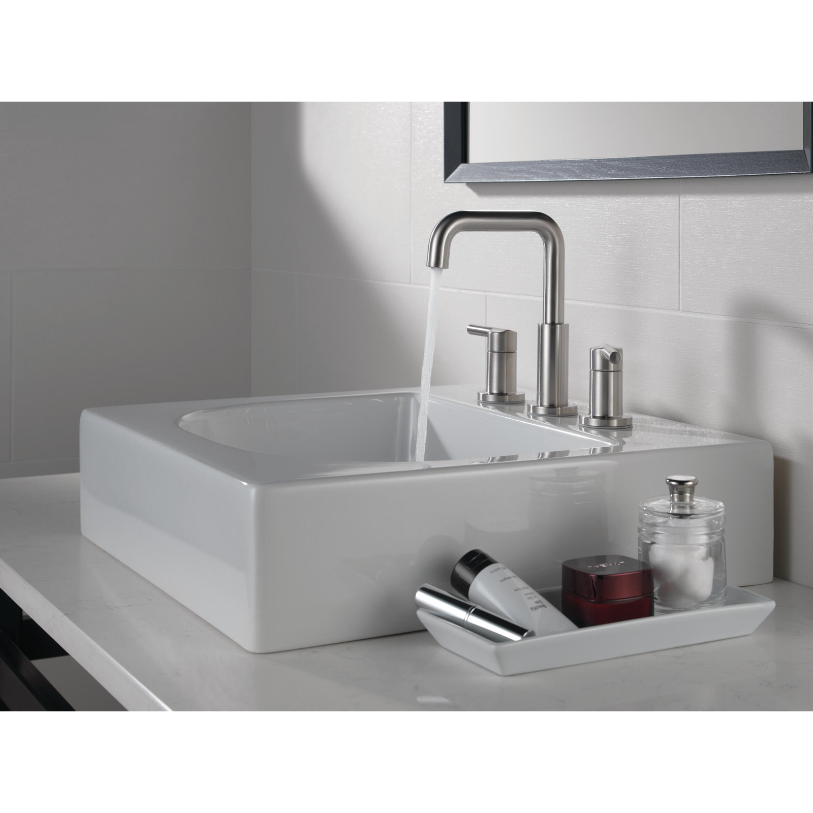 Nicoli Widespread Bathroom Faucet, Stainless