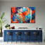 Colourful, Hand -Painted Abstract 3D Image - 3 Piece No Frame Print on Canvas-1633330616