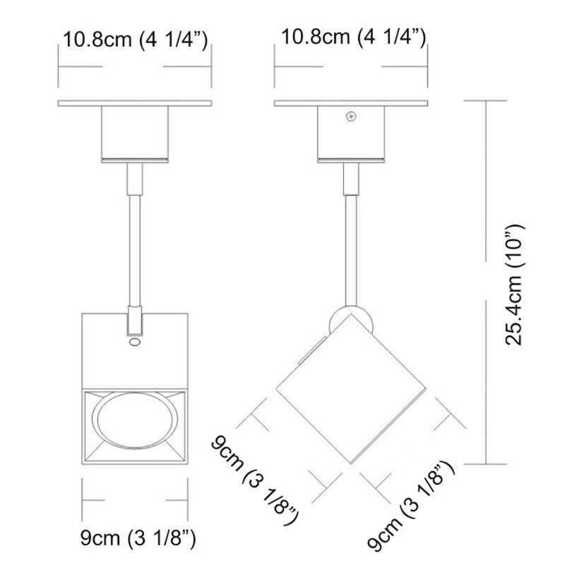Dau 1 - Light 4.25" Shaded Modern Linear Semi Flush Mount