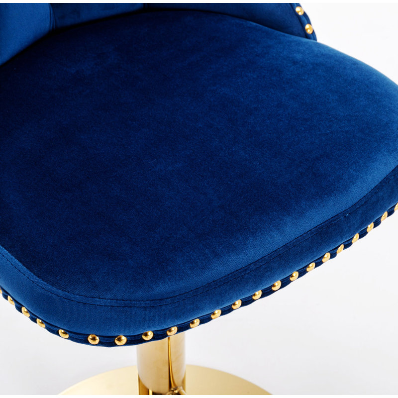 Tabouret Ilyass, Bleu marine, Or, 2