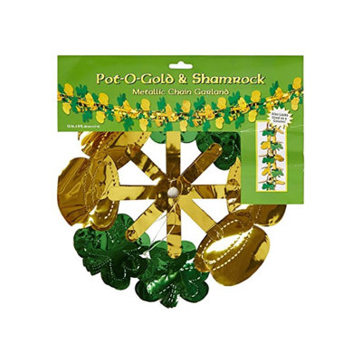 Accessoire de fête en guirlande de pot-o-or et de trèfles pour la Saint-Patrick