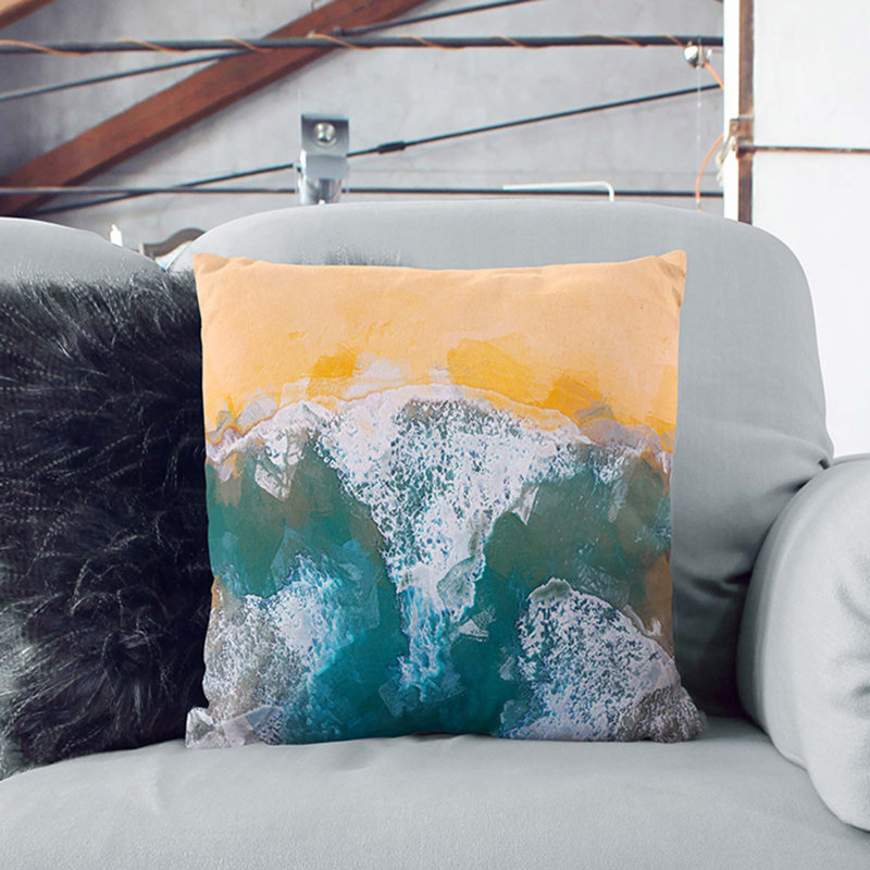Abstract Square Cushion, Black, 55cm H x 55cm W x 20cm D