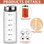 Large Glass Salt and Pepper Shaker Set with 4 Interchangeable Lids for Multi-Spice Kitchen BBQ Camping