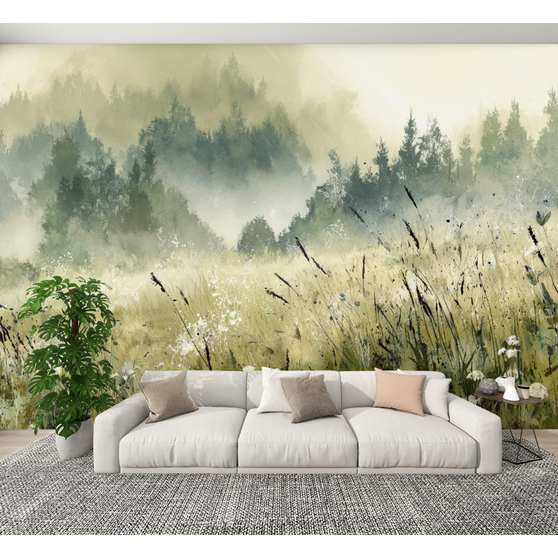 Papier peint auto-adhésif Misty Meadow Delicate Blossoms, 144" L x 100" W